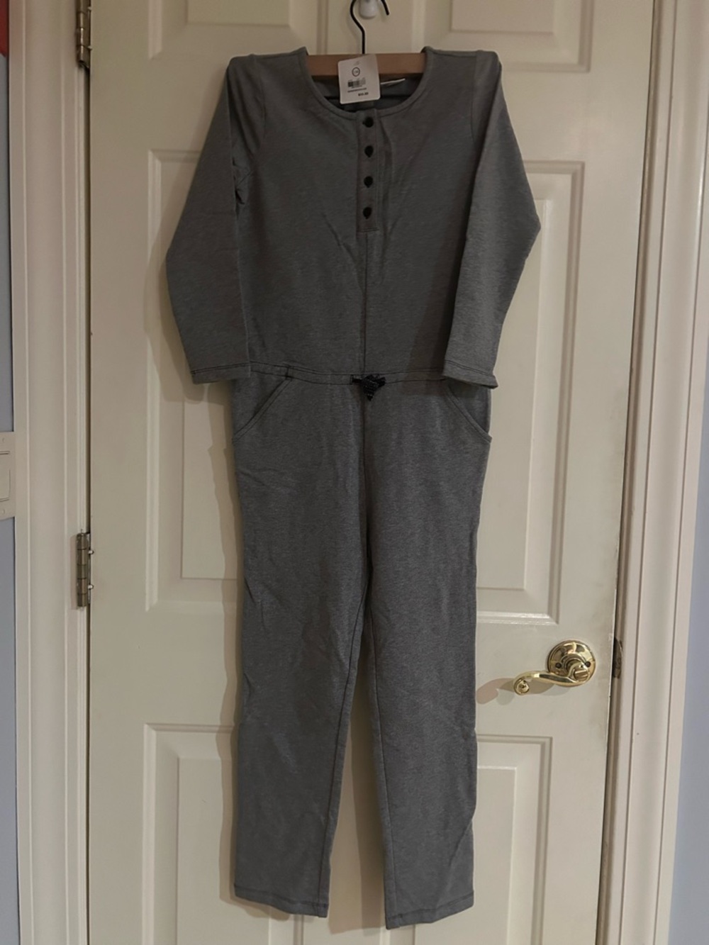 Hanna Andersson Gray Long-Sleeve One-Piece Jumpsuit Romper Size 130 NWT